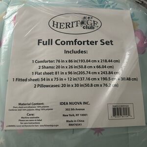 New Unicorns & Flowers Heritage Club 7 piece Comforter Set child bedding cute